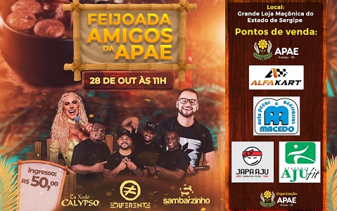 Apae Aracaju promove 5ª Feijoada Beneficente AJN1