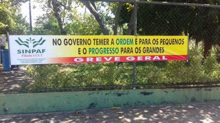 Sinpaf se integra a greve geral e fará ato em frente a Embrapa