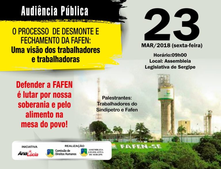 Fechamento da Fafen será debatido em audiência pública
