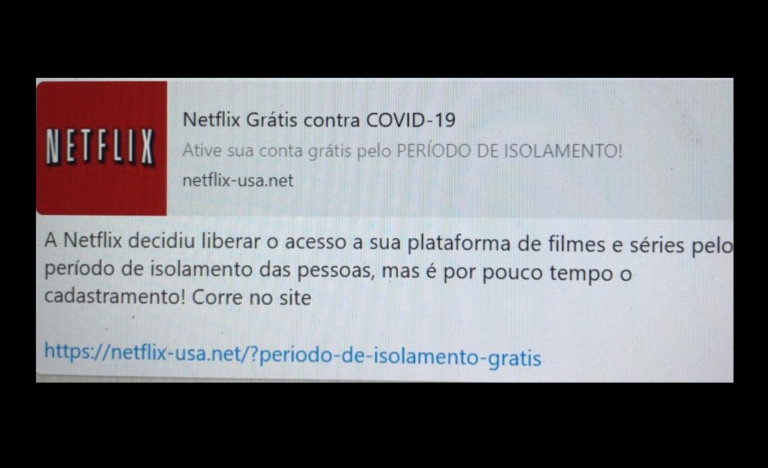 PC alerta para golpe que utiliza a marca Netflix