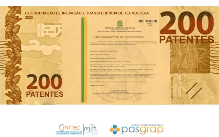 UFS tem mais de 200 patentes depositadas junto ao INPI