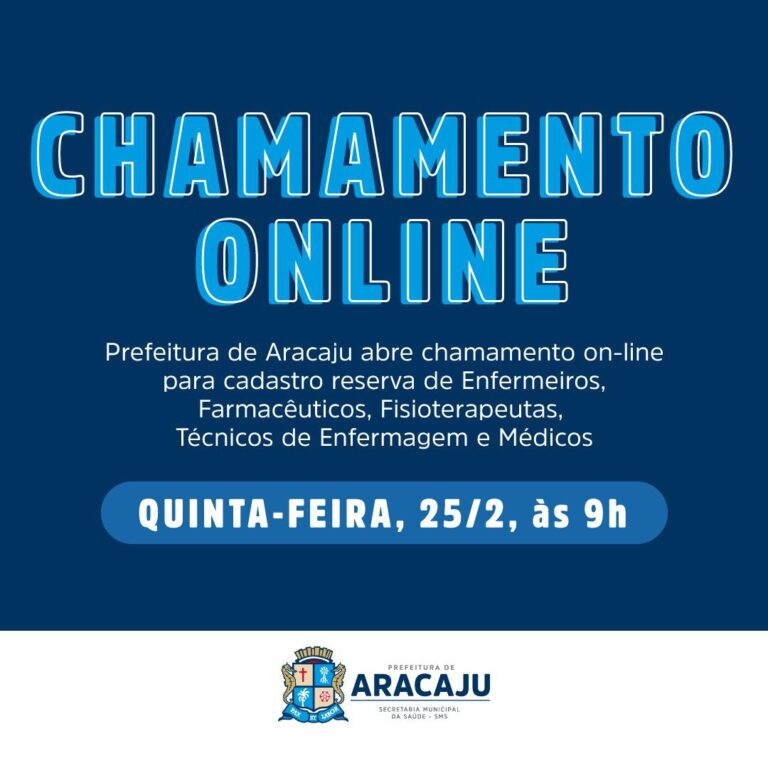 Saúde de Aracaju abre Chamamento online para profissionais