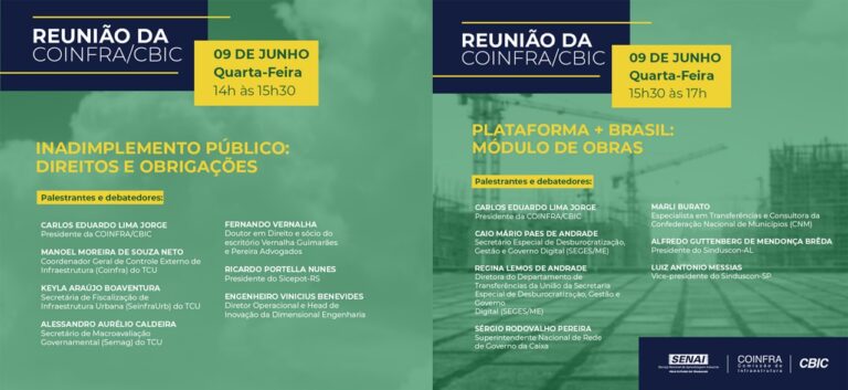Construtoras de obras públicas têm um importante encontro nesta quarta