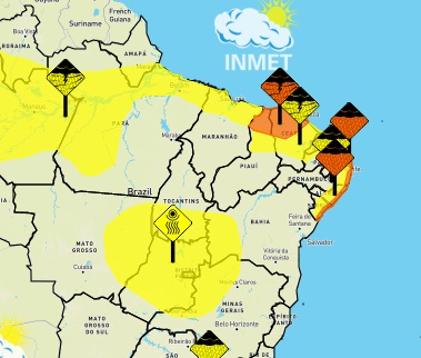 Inmet mantém alerta de chuva em todas as regiões do Estado