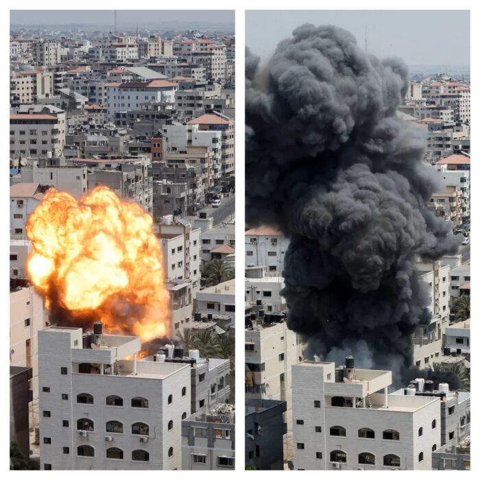 Israelenses e palestinos se enfrentam com ataques aéreos e foguetes