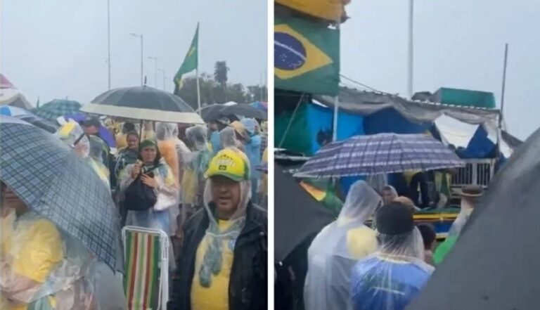 Raio atinge quatro pessoas em acampamento bolsonarista em Brasília