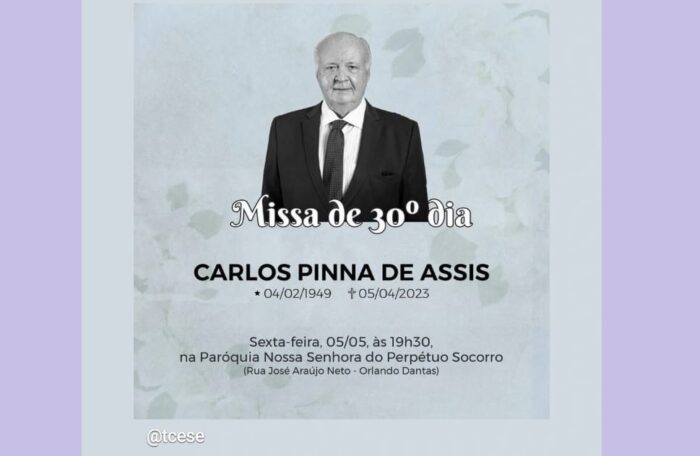 Missa de 30º Dia de Carlos Pinna de Assis será celebrada na sexta-feira