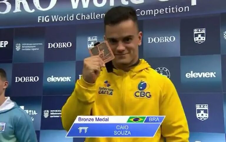 Caio Souza conquista o bronze na Copa do Mundo de ginástica