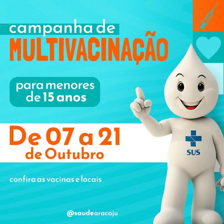 Dia D: Aracaju iniciará campanha de multivacinação no dia 7 de outubro