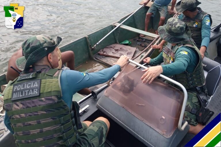 PM realiza patrulhamento embarcado no estuário dos Rios Sergipe e Pomonga