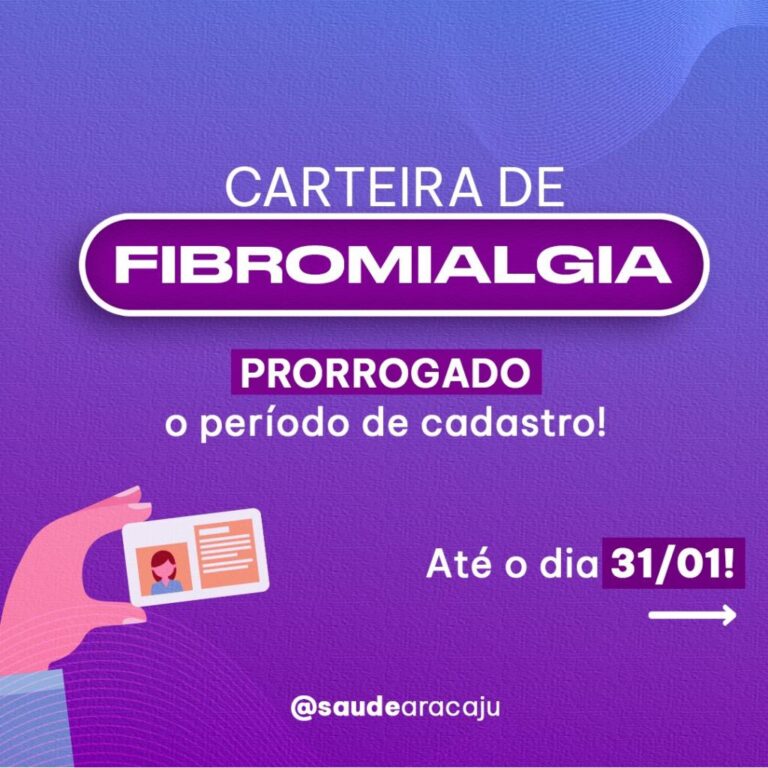 Prefeitura de Aracaju prorroga prazo de cadastro para carteira de fibromialgia até 31 de janeiro