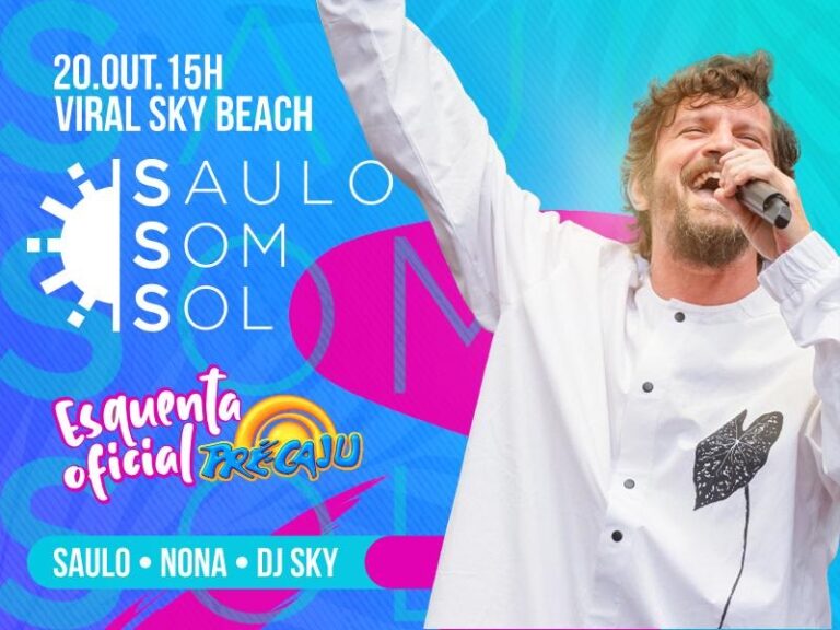 ‘Saulo, Som, Sol’: cantor promove esquenta do Pré-Caju 2024 neste domingo (20), na capital sergipana