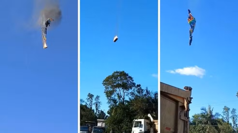 Oito pessoas morrem em queda de balão que pegou fogo em Praia Grande (SC)