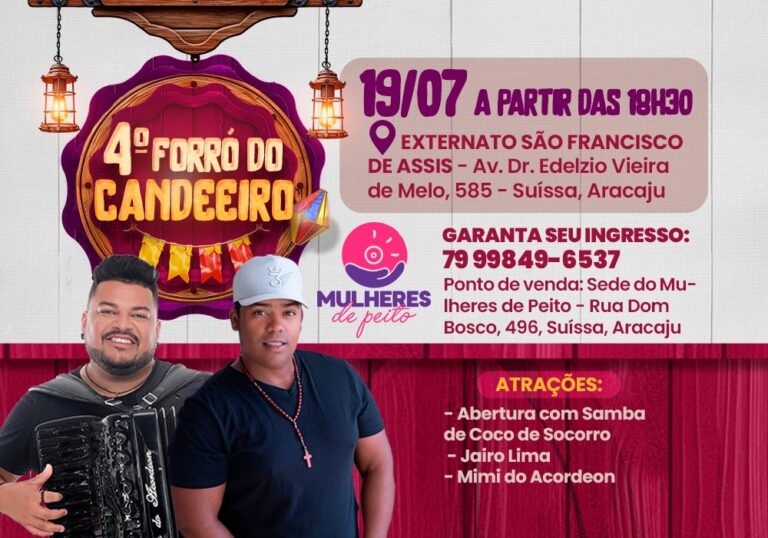 Movimento Mulheres de Peito realiza o 4º Forró do Candeeiro em Aracaju