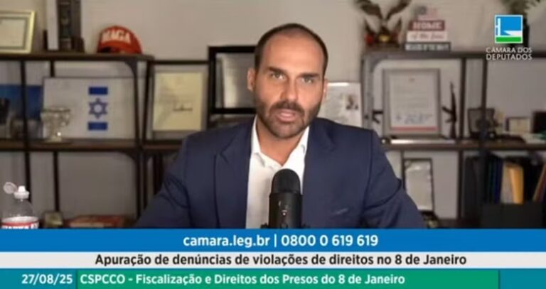Eduardo Bolsonaro pede a Motta para exercer mandato dos EUA