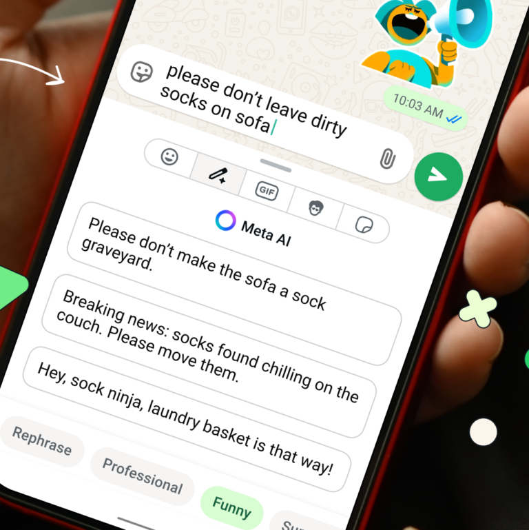 Nova ferramenta do WhatsApp passa a reescrever mensagens usando Meta AI