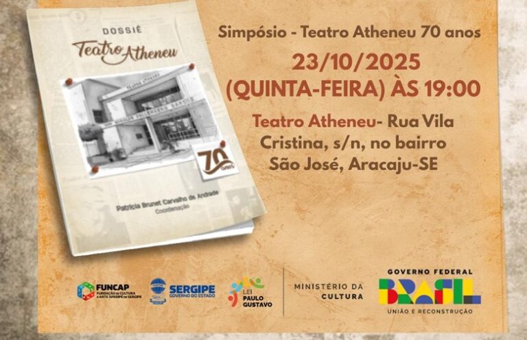 Simpósio e apresentações artísticas celebram 70 anos do Teatro Atheneu, em Aracaju