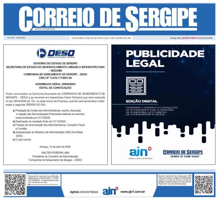 Edital Deso – 15-04-2026