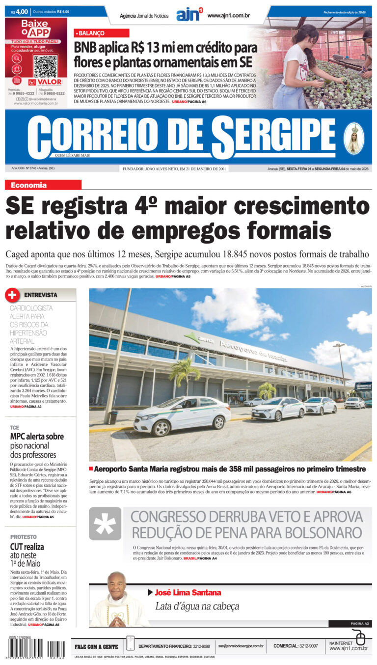 Correio de Sergipe – Edição: 6746 – 01a04-05-2026
