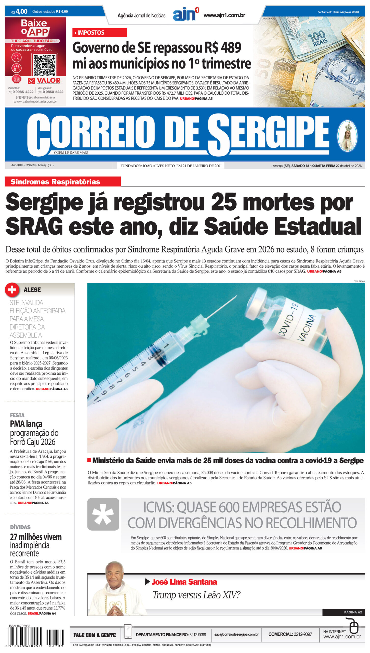 Correio de Sergipe - Edição: 6739 - 18a22-04-2026