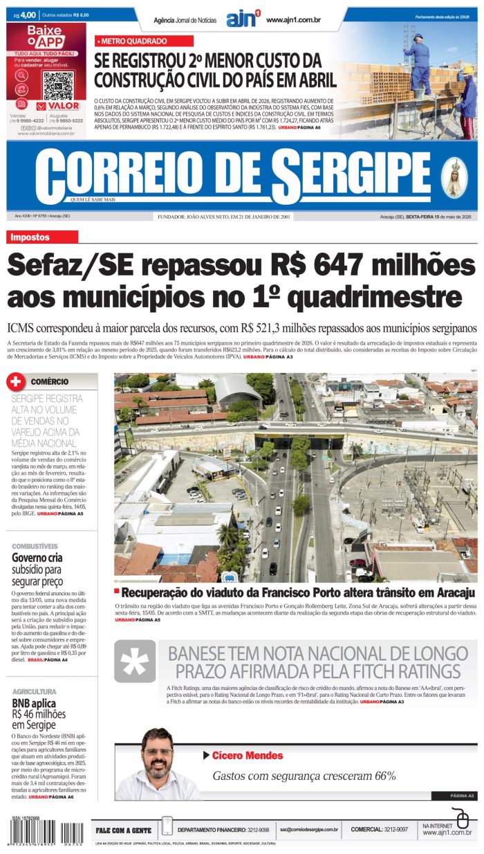 Correio de Sergipe – Edição: 6755 – 15-05-2026