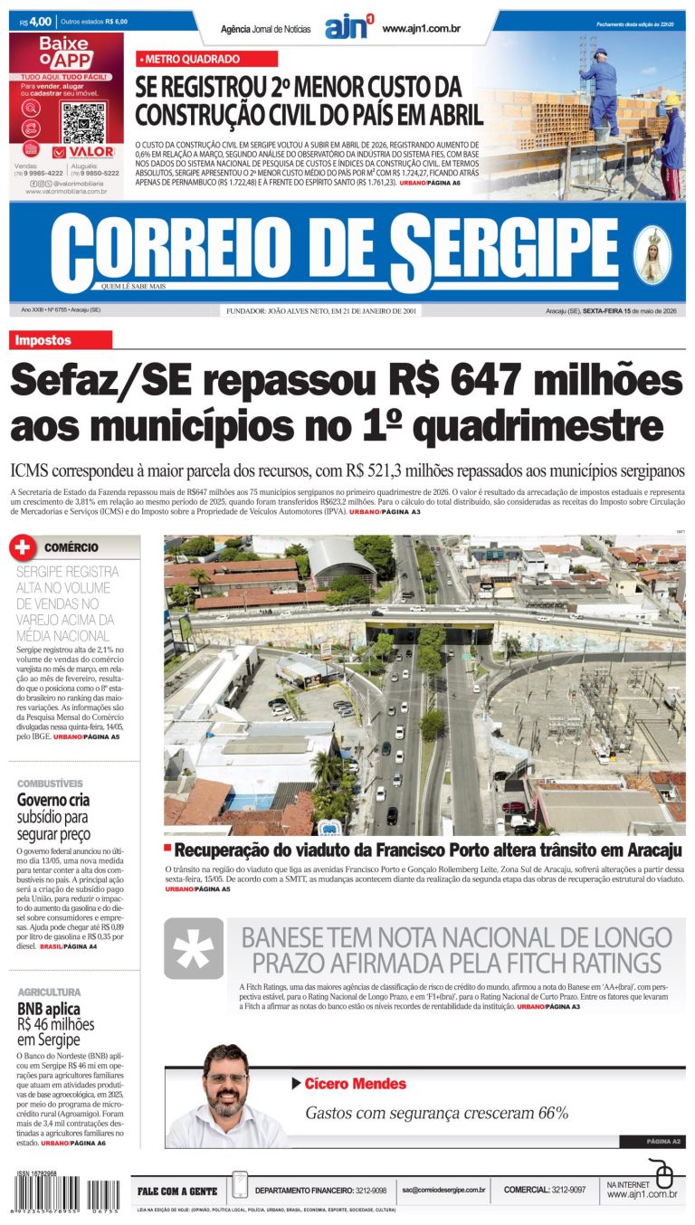 Correio de Sergipe – Edição: 6755 – 15-05-2026
