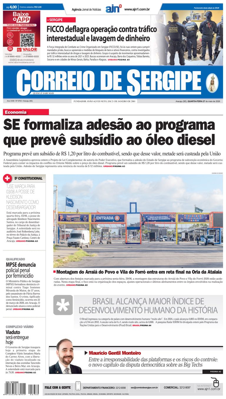 Correio de Sergipe – Edição: 6763 – 27-05-2026