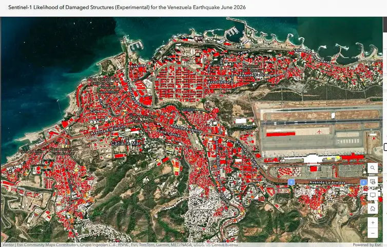 Mapa da Nasa estima quase 59 mil prédios danificados na Venezuela em decorrência de terremoto