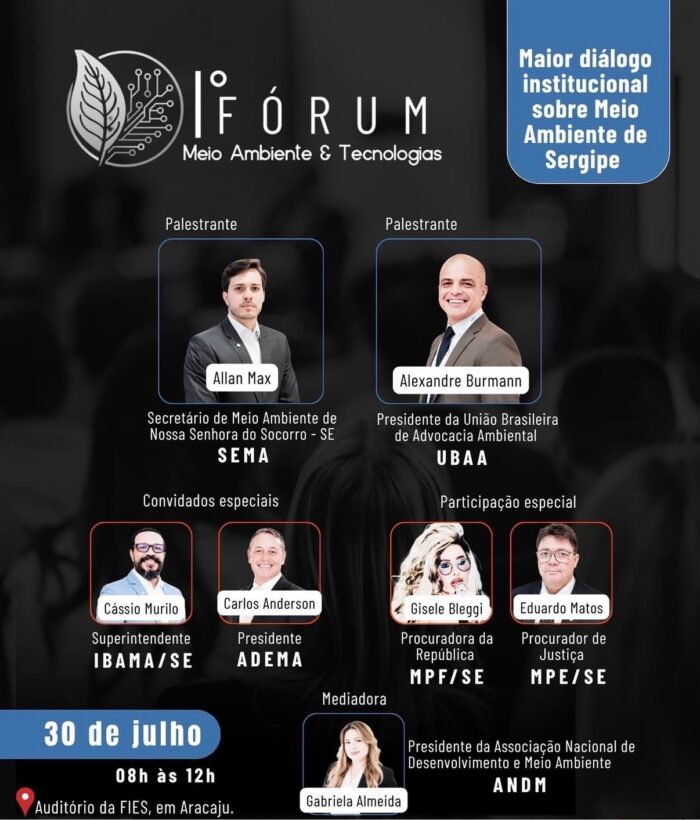 1° Fórum Meio Ambiente e Tecnologias de Sergipe acontece nesta quinta-feira