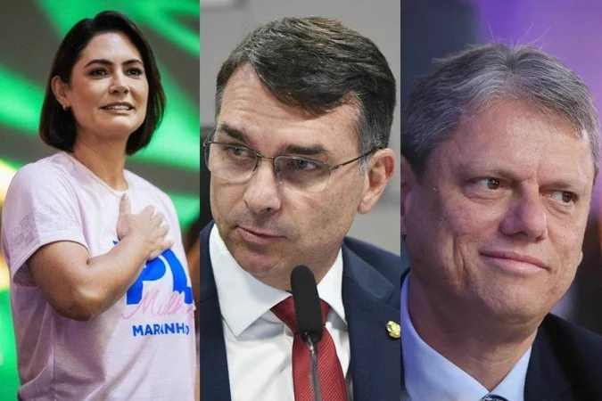 Vistos antes como ‘rivais’ por setores bolsonaristas, Michelle, Tarcísio e Nikolas impulsionam campanha presidencial de Flávio Bolsonaro