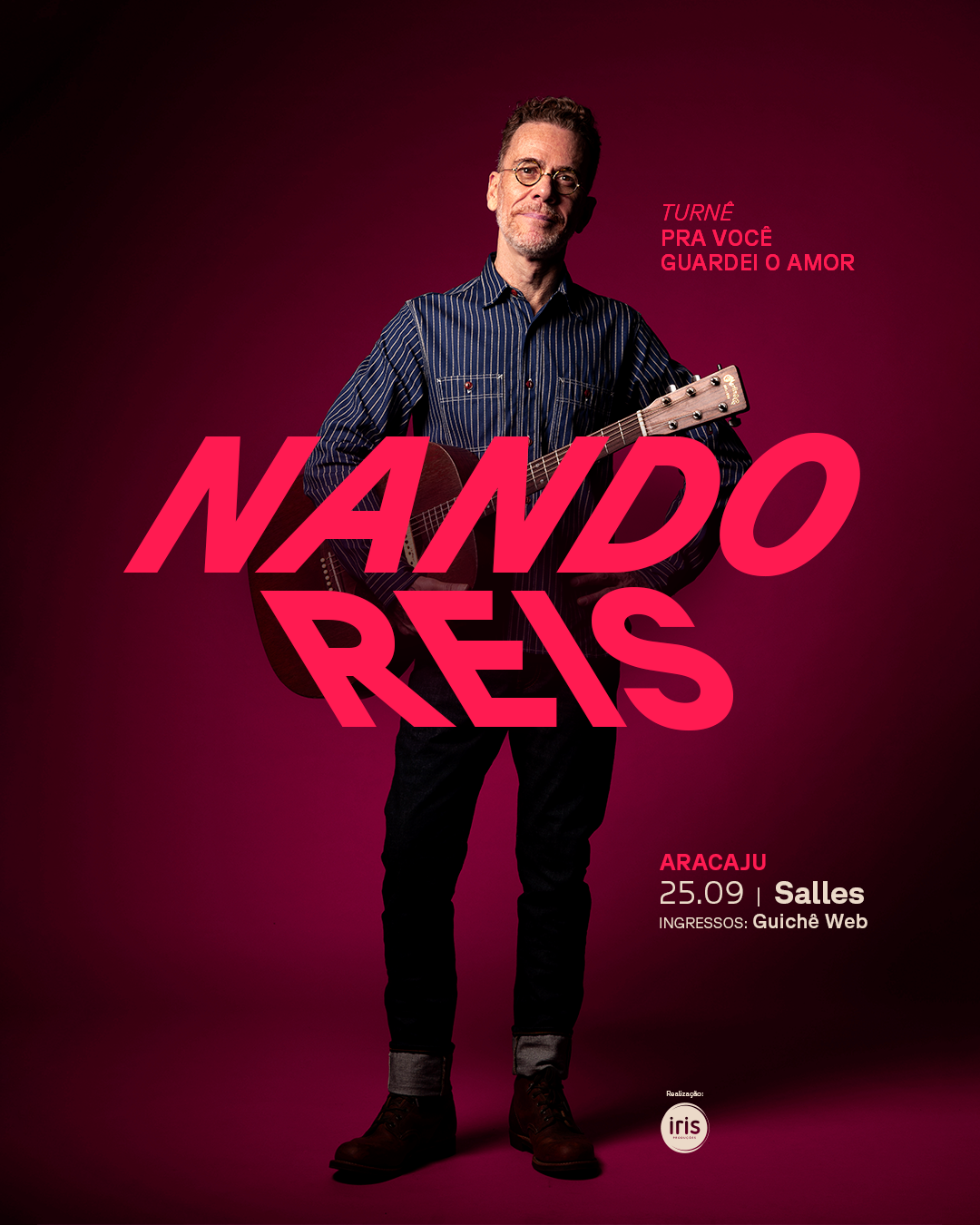 Nando Reis retorna a Aracaju com a turnê “Pra Você Guardei o Amor”; vendas já estão abertas