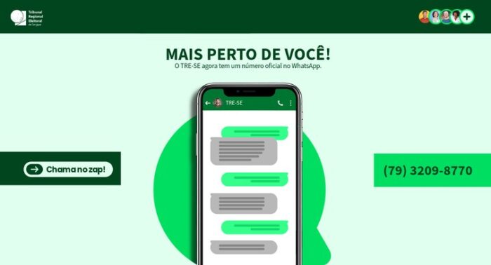 Tribunal Regional Eleitoral de Sergipe reforça canal oficial de atendimento pelo WhatsApp