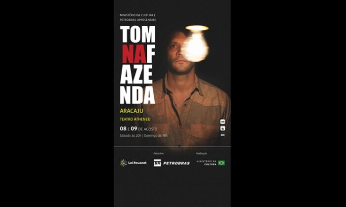 Espetáculo premiado “Tom na Fazenda” chega a Aracaju para duas apresentações no Teatro Atheneu