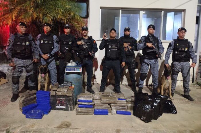 PM apreende 100 kg de maconha no povoado Mussuca, em Laranjeiras