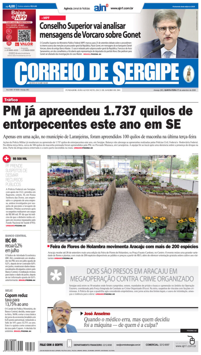 Capa do Correio de Sergipe
