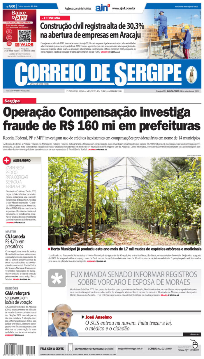 Capa do Correio de Sergipe