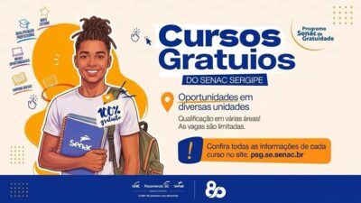 Senac Sergipe abre 575 vagas gratuitas em cursos profissionalizantes