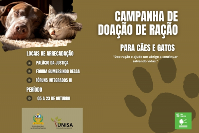 Tribunal de Justiça de Sergipe promove campanha de proteção animal e arrecadação solidária de ração