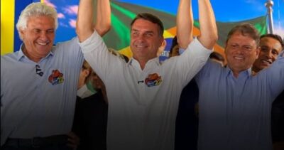Em Goiânia, Caiado acaba de anunciar apoio a Flávio Bolsonaro no 2º turno
