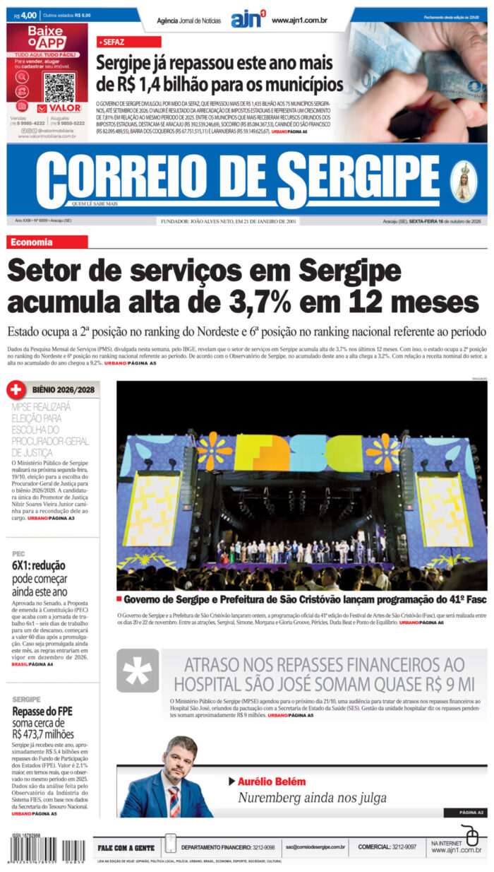 Capa do Correio de Sergipe
