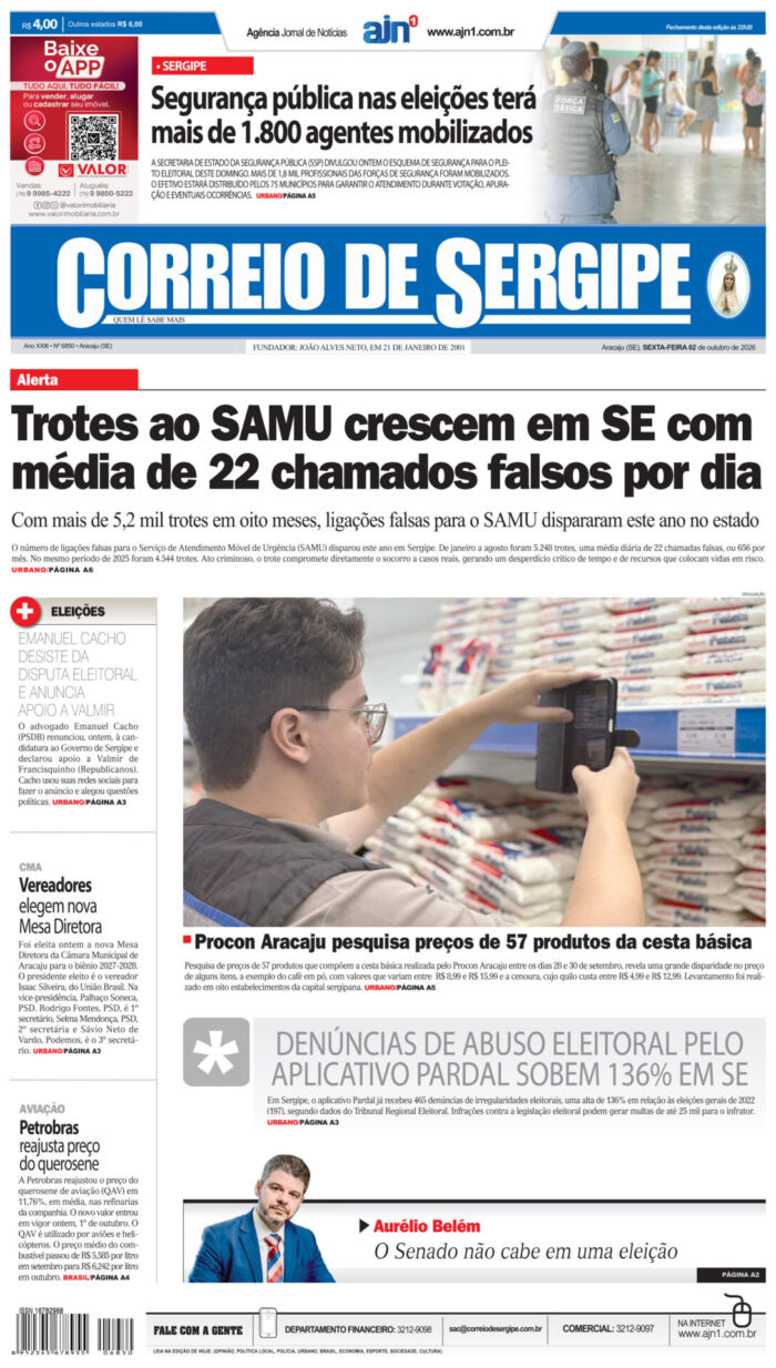 Capa do Correio de Sergipe