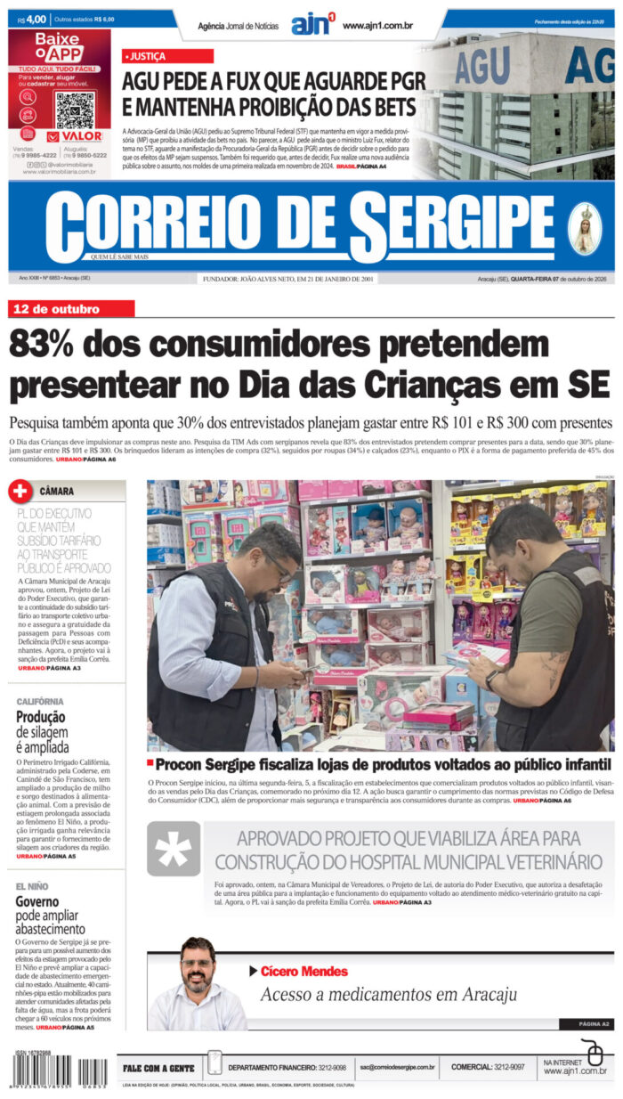 Capa do Correio de Sergipe