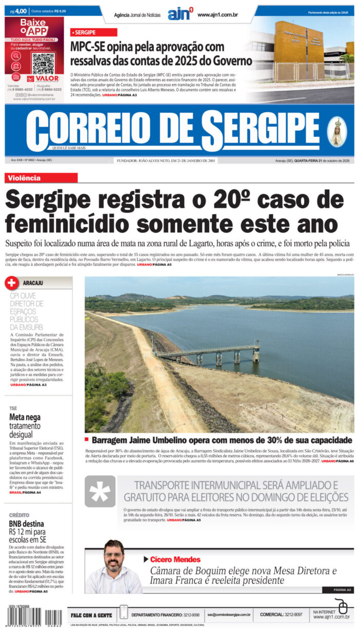 Capa do Correio de Sergipe