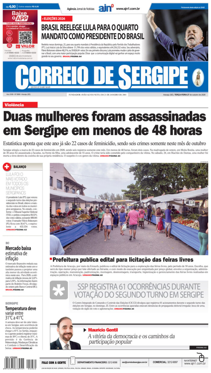 Capa do Correio de Sergipe