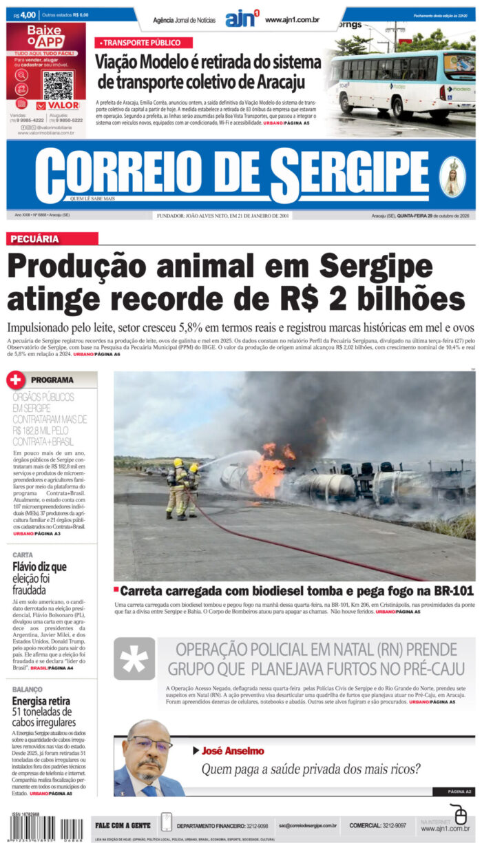 Capa do Correio de Sergipe