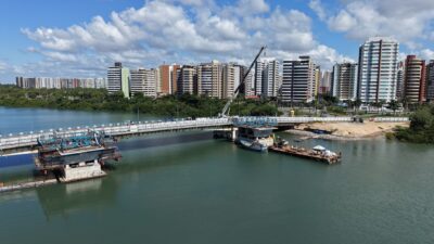 Em Aracaju, avanço de obra da Ponte Godofredo Diniz provoca alteração no trânsito neste domingo (18)